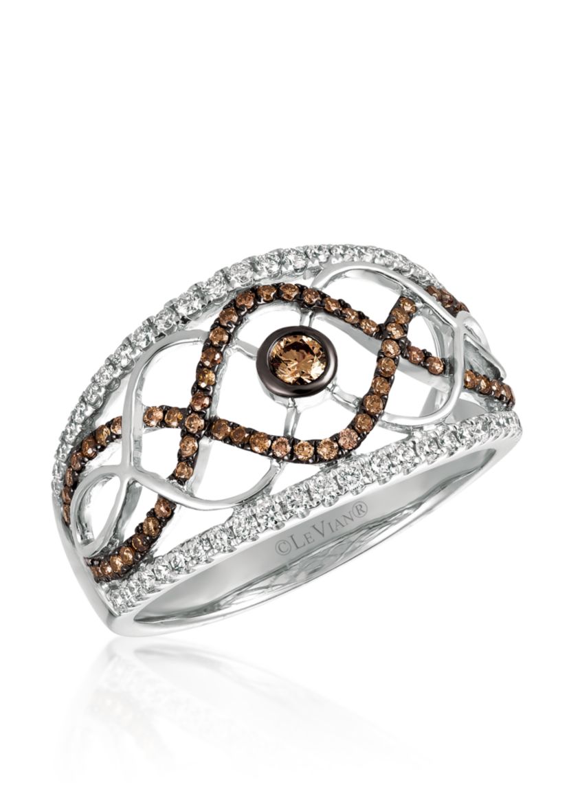0.26 ct. t.w. Vanilla Diamonds® and 0.27 ct. t.w. Chocolate Diamonds® Ring in 14k Vanilla Gold®