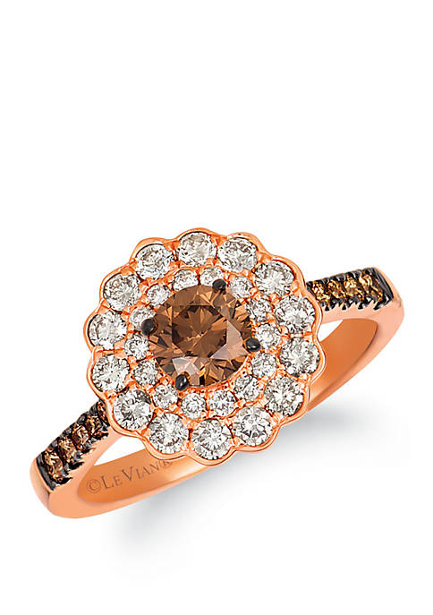 5/8 ct. t.w. Nude Diamonds™ and Chocolate™ Diamonds Ring in 14k Strawberry Gold®