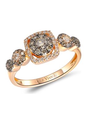 1/2 ct. t.w. Chocolate Diamonds®, 1/5 ct. t.w. Vanilla Diamonds® Chocolatier® Ring in 14K Strawberry Gold®