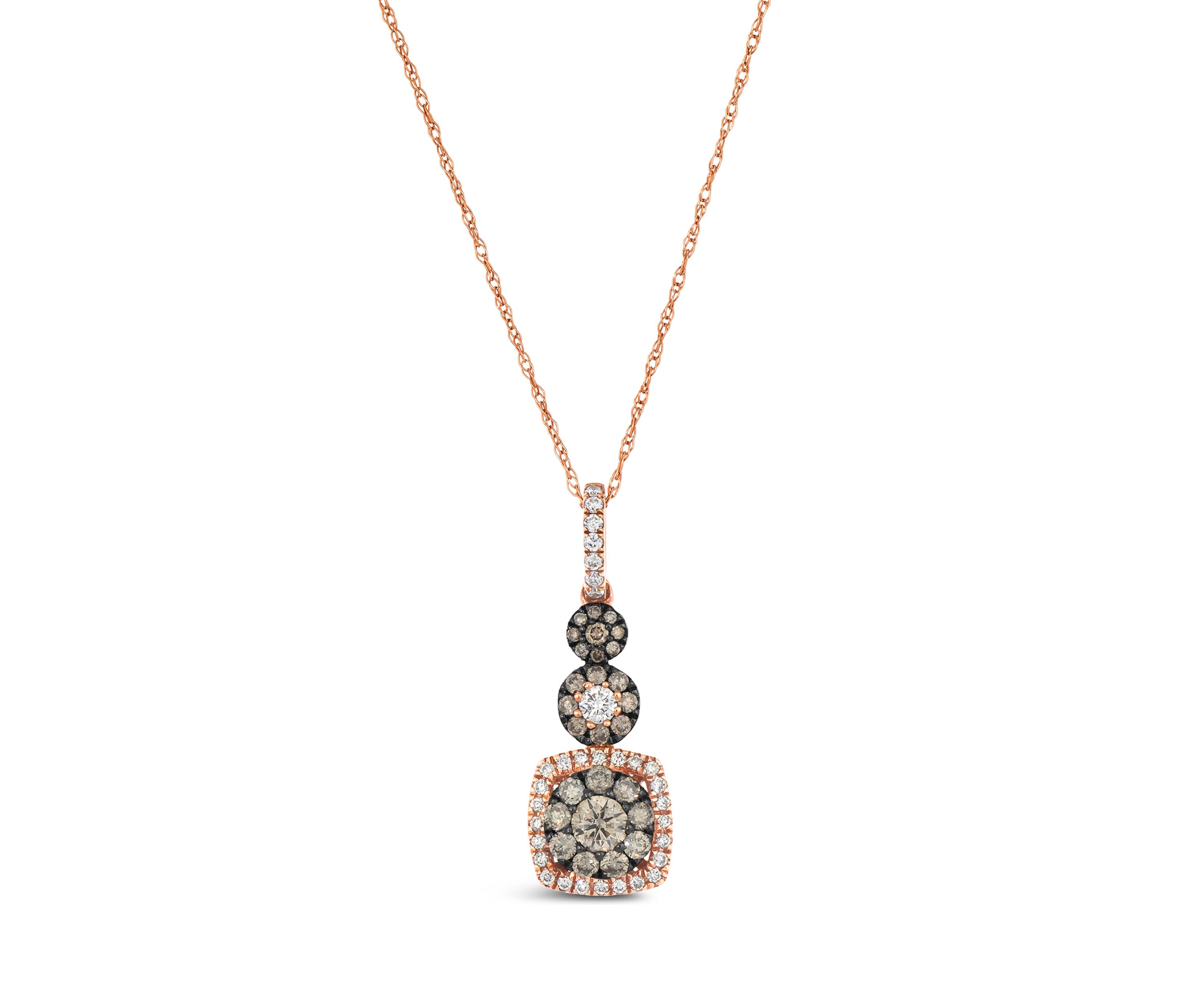  Chocolatier® Pendant featuring 3/8 ct. t.w. Chocolate Diamonds®, 1/6 ct. t.w. Vanilla Diamonds® set in 14K Strawberry Gold®