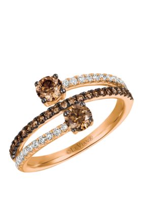 5 ct. t.w. Chocolate Diamonds® and /5 ct. t.w. Vanilla Diamonds® Ring in 14k Strawberry Gold
