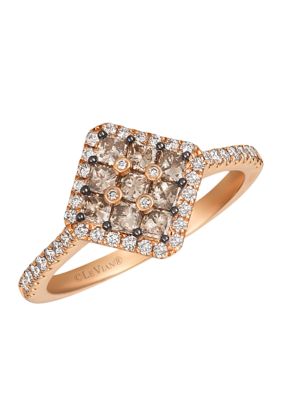 5/8 ct. t.w. Chocolate Diamonds®, 1/4 ct. t.w. Vanilla Diamonds® Ring in 14K Strawberry Gold®