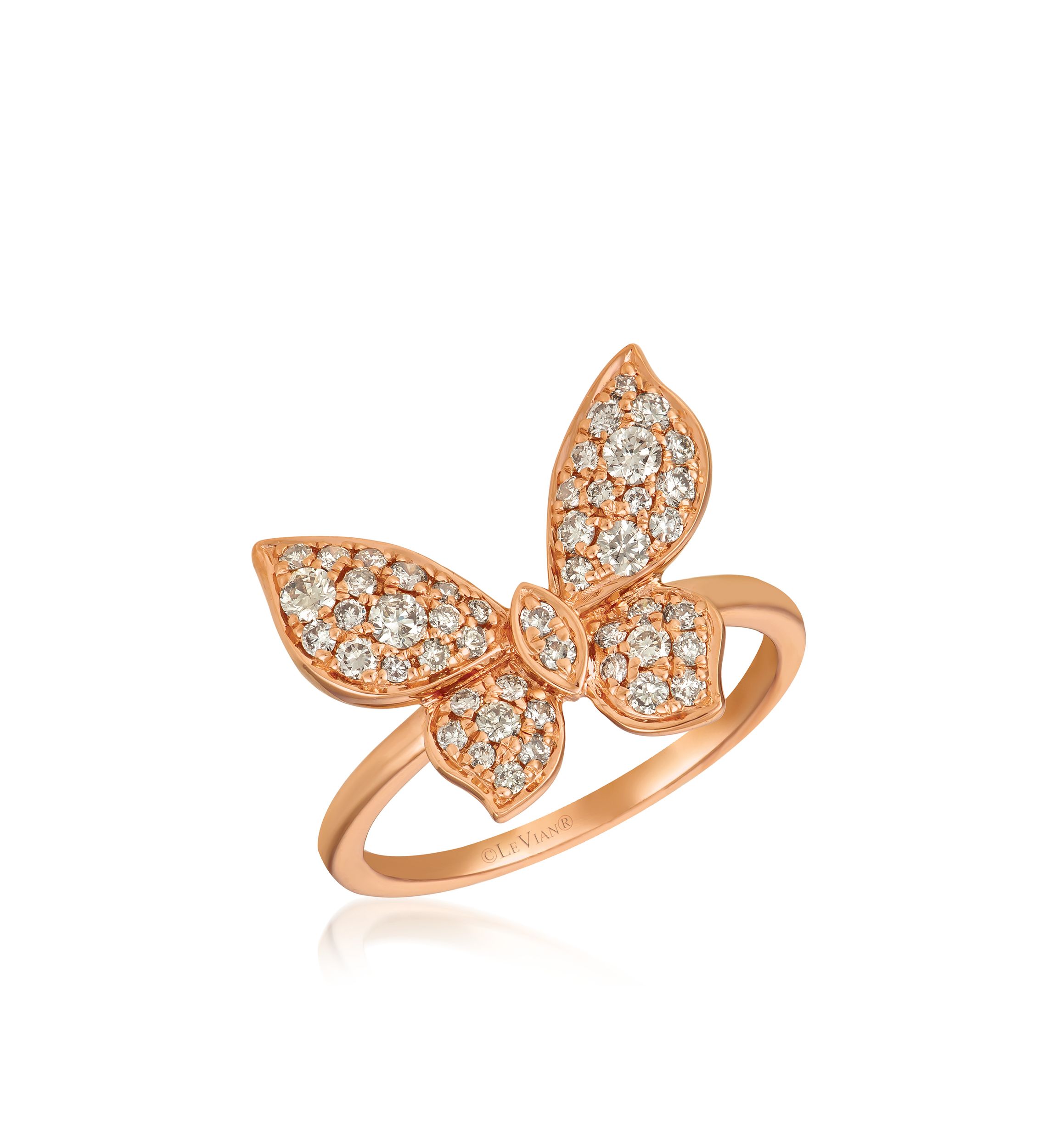 5/8 ct. t.w. Nude Diamonds™ Butterfly Ring in 14k Strawberry Gold®