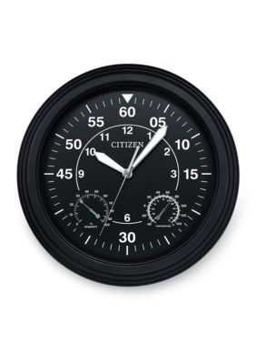 Citizen Citizen Outdoor Luminescent Black Wall Clock Hygrometer