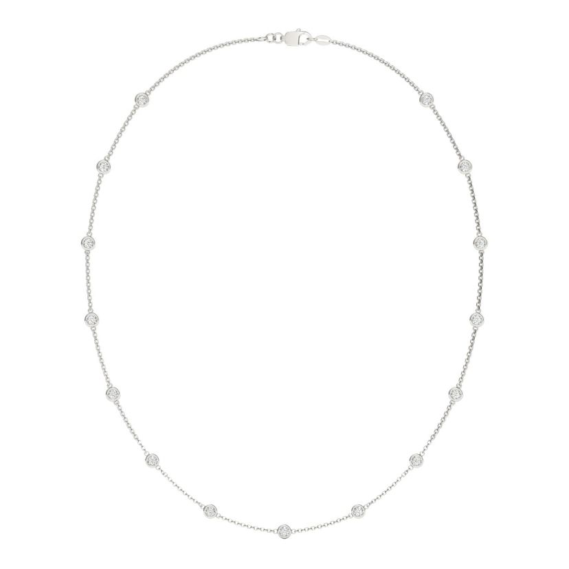 1.5 ct. tw. Lab Created Moissanite Fifteen Stone Station Necklace