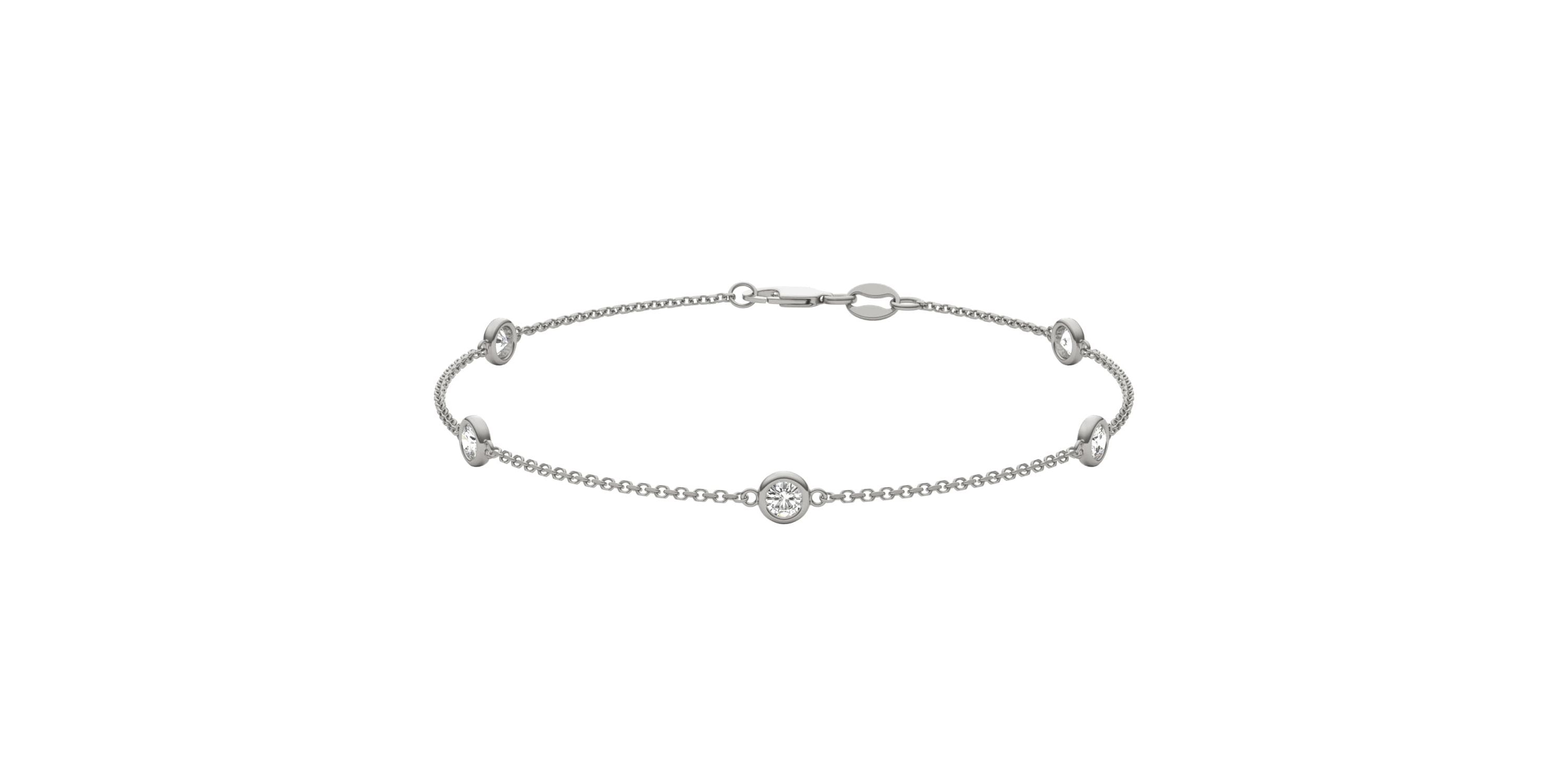 1/2 ct. tw. Lab Created Moissanite Five Stone Station Bracelet in Sterling Silver