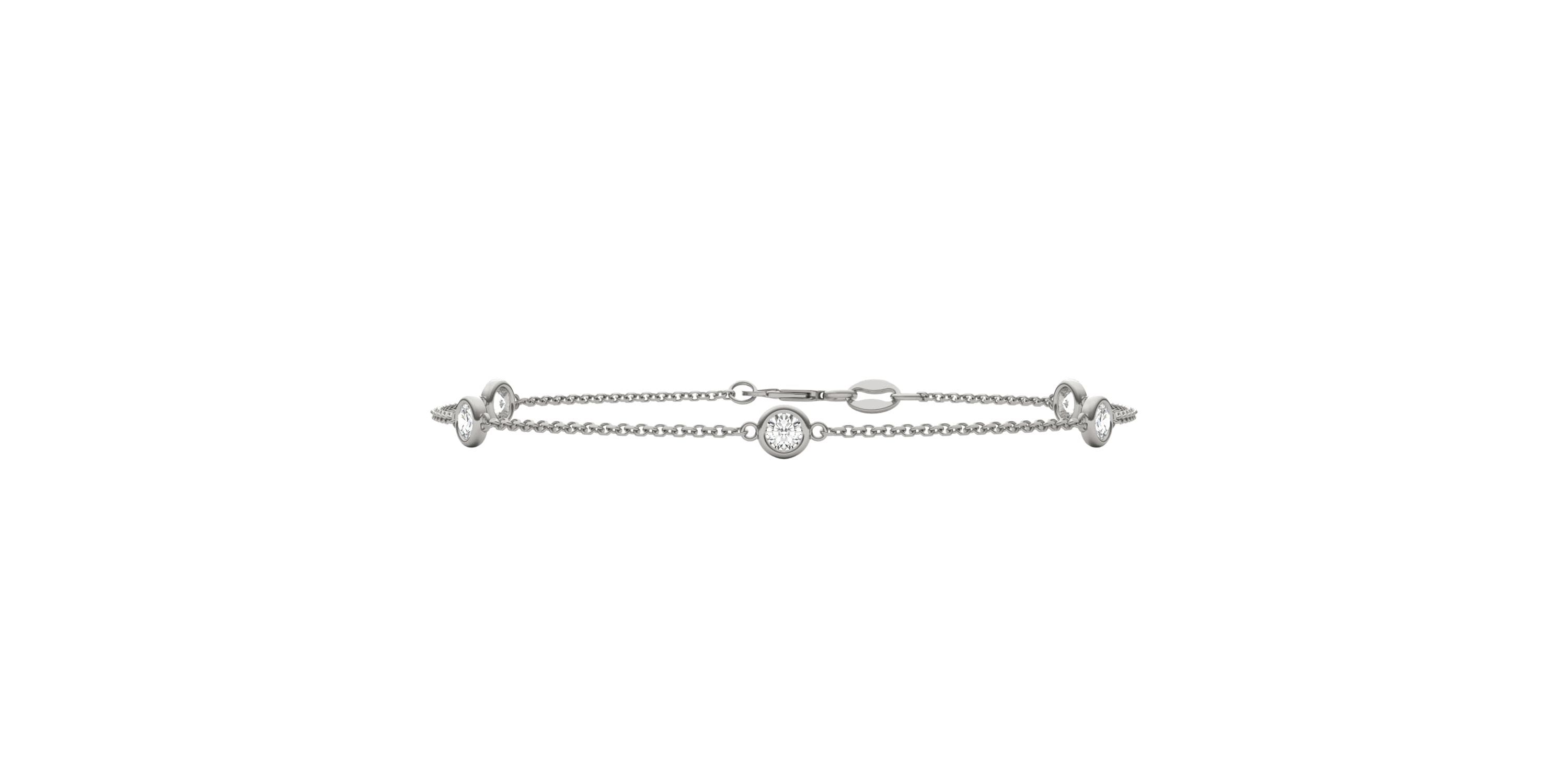 1/2 ct. tw. Lab Created Moissanite Five Stone Station Bracelet in Sterling Silver
