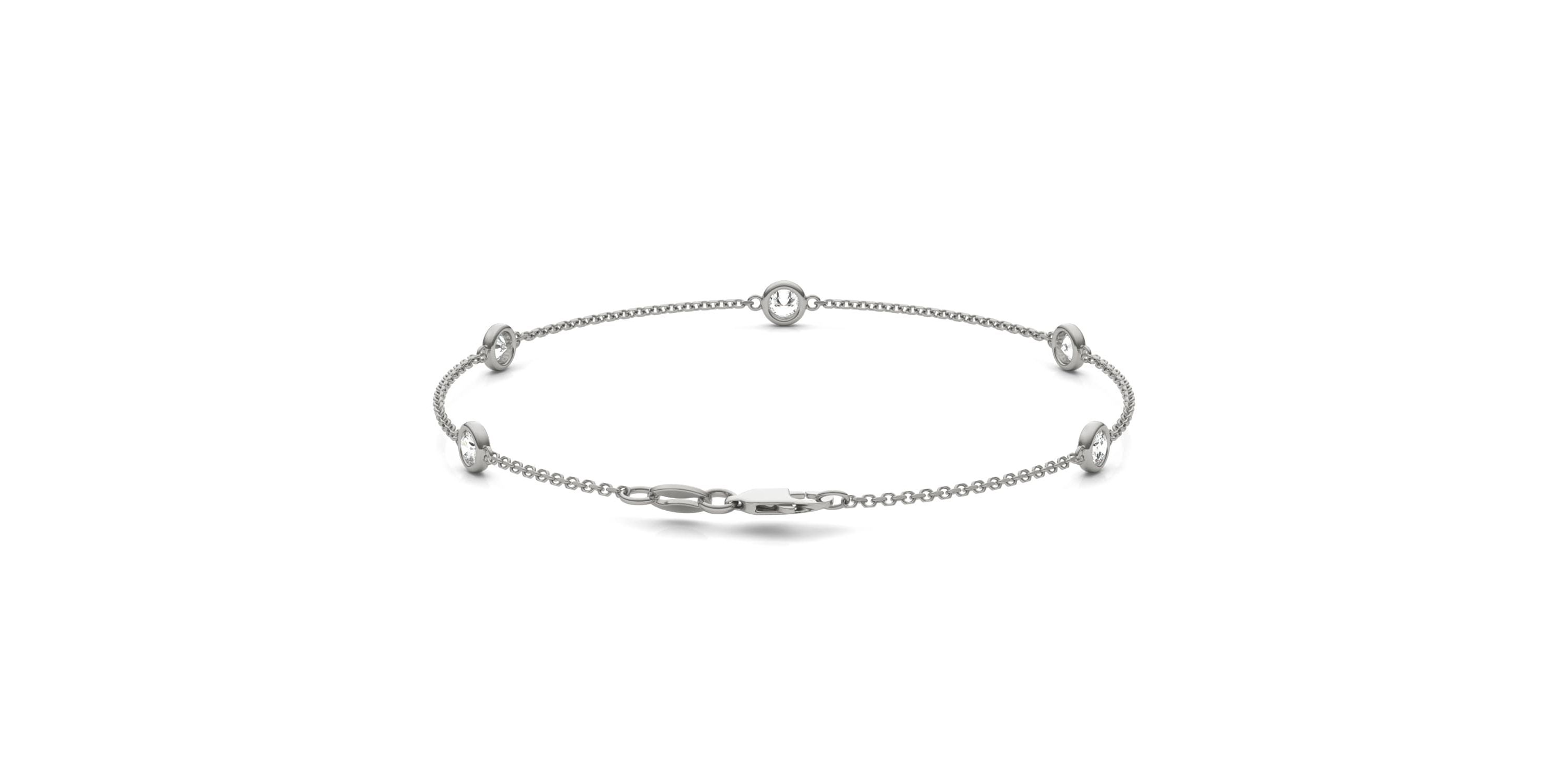1/2 ct. tw. Lab Created Moissanite Five Stone Station Bracelet in Sterling Silver