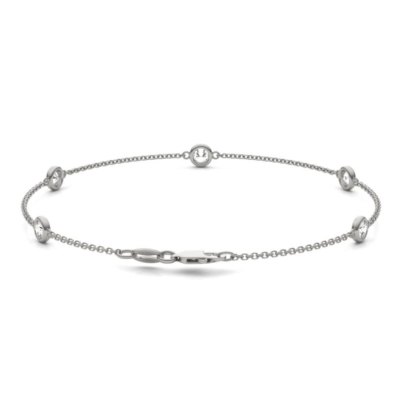 1/2 ct. tw. Lab Created Moissanite Five Stone Station Bracelet in Sterling Silver