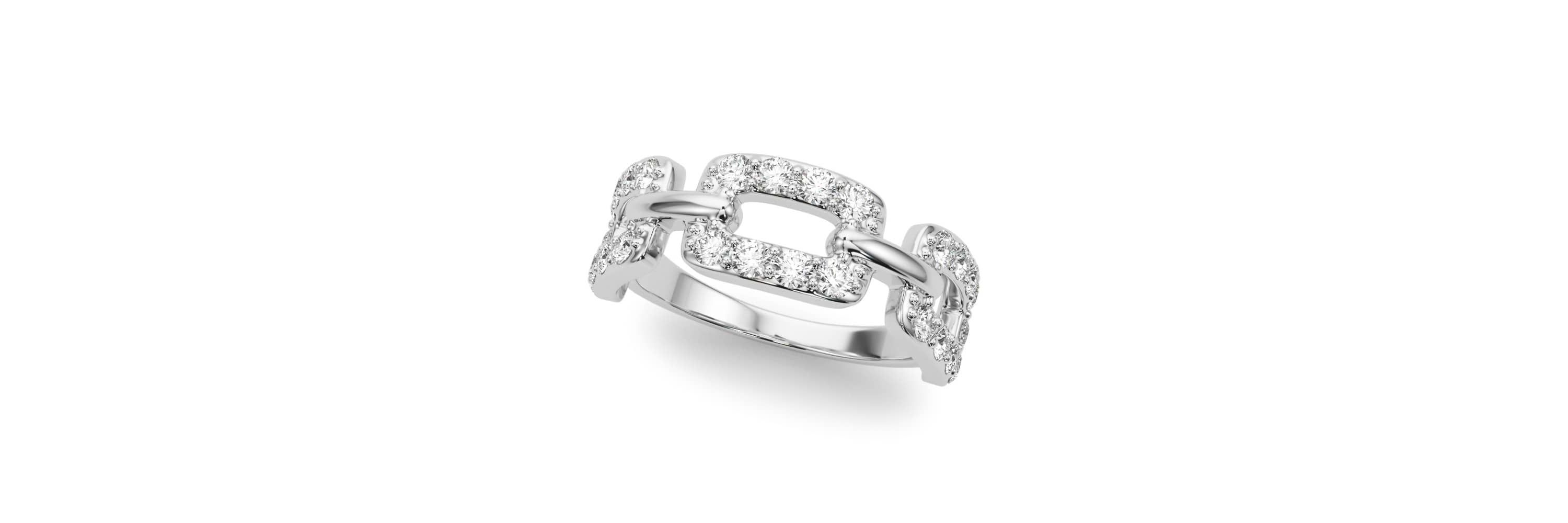 Charles & Colvard 3/4 ct. tw. Lab Created Moissanite Chain Link Band in Sterling Silver