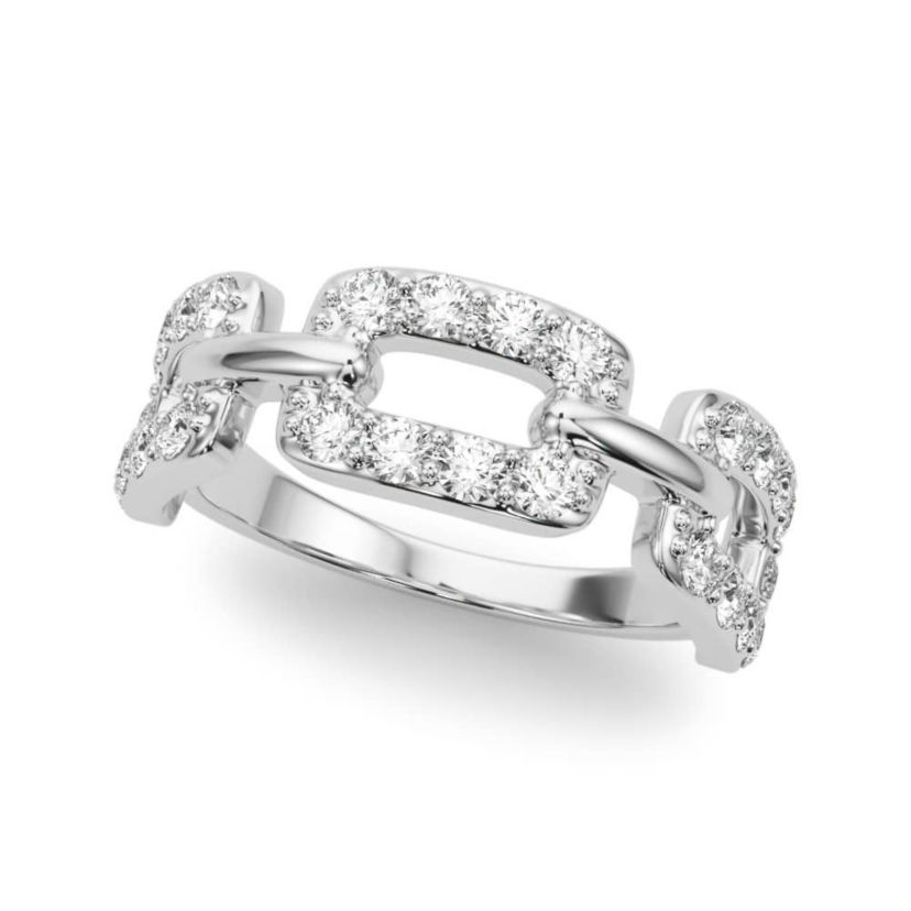 Charles & Colvard 3/4 ct. tw. Lab Created Moissanite Chain Link Band in Sterling Silver