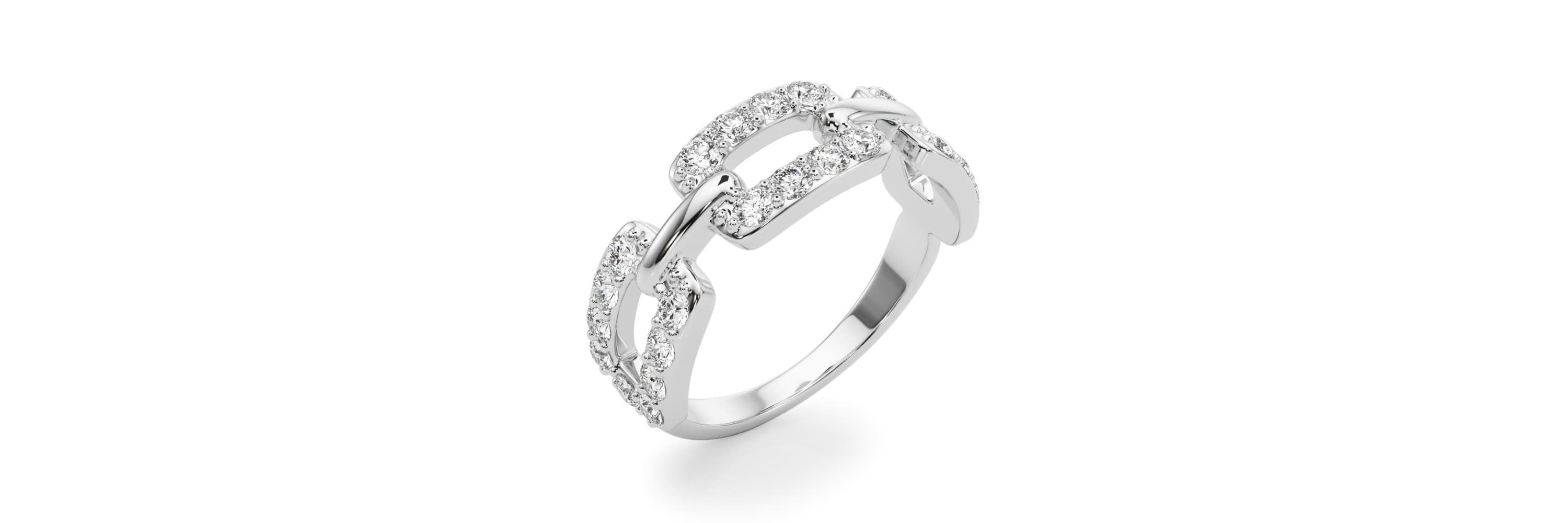Charles & Colvard 3/4 ct. tw. Lab Created Moissanite Chain Link Band in Sterling Silver