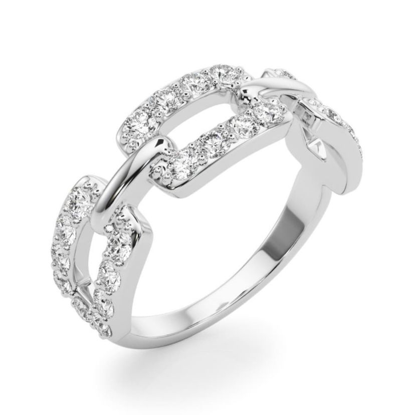 Charles & Colvard 3/4 ct. tw. Lab Created Moissanite Chain Link Band in Sterling Silver