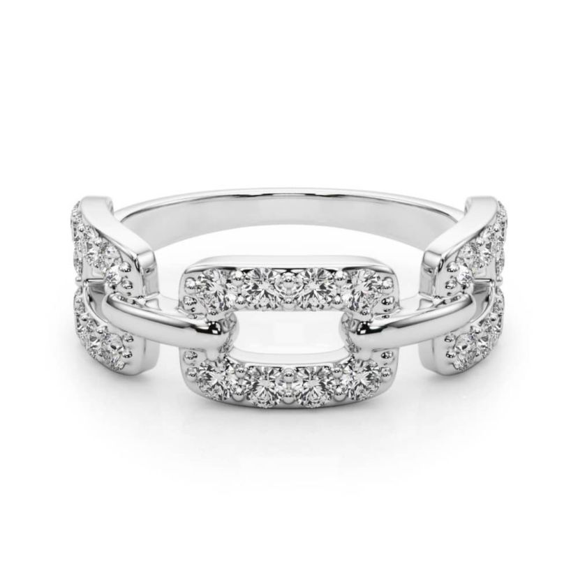 Charles & Colvard 3/4 ct. tw. Lab Created Moissanite Chain Link Band in Sterling Silver