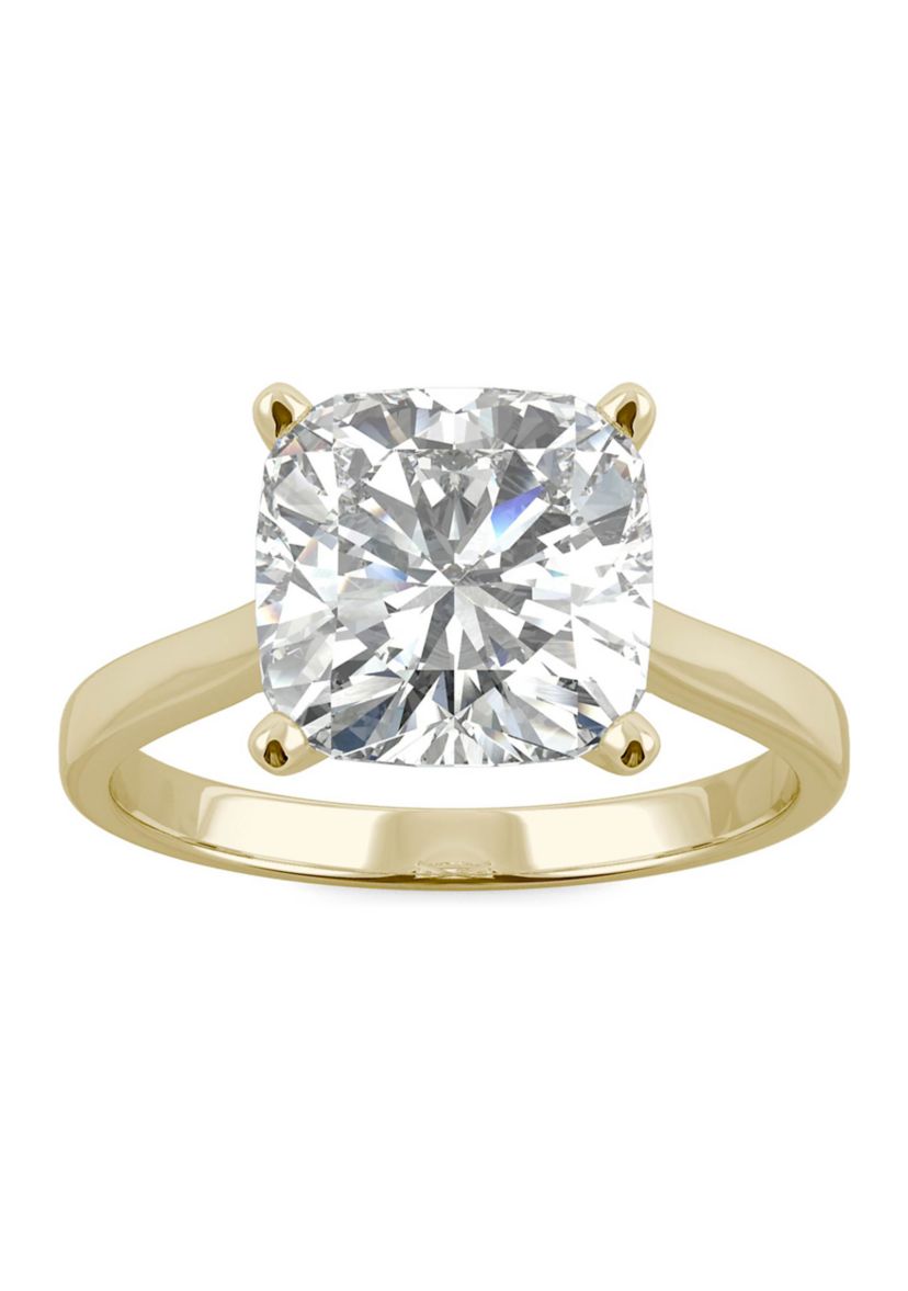 3.3 ct. t.w. Moissanite Cushion Solitaire Ring in 14K Yellow Gold