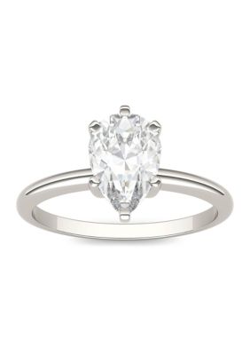 Charles & Colvard 1.5 Ct. T.w. Moissanite Pear Solitaire Ring In 14K White Gold