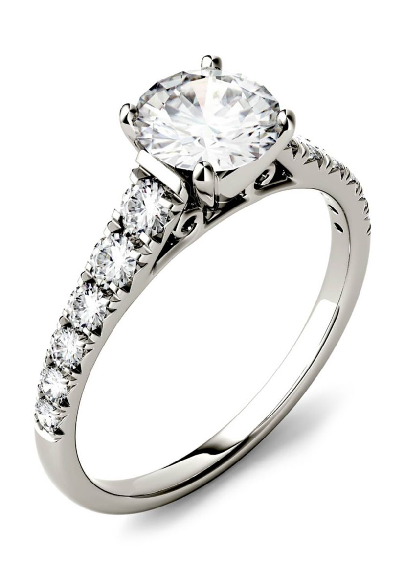 1.29 ct. t.w. Moissanite Engagement Ring in 14K White Gold