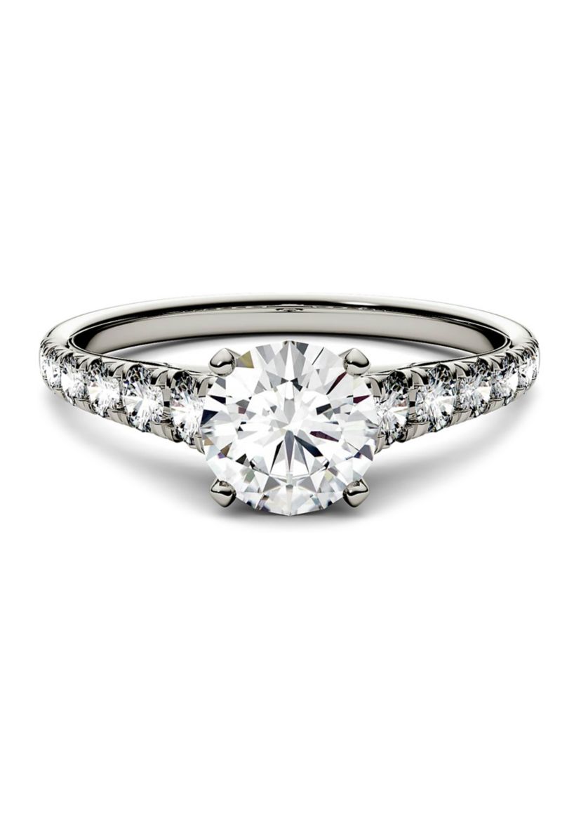 1.29 ct. t.w. Moissanite Engagement Ring in 14K White Gold