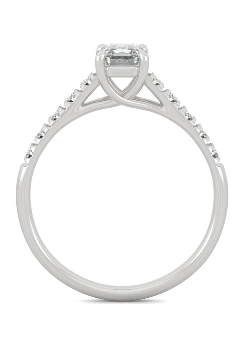1.24 ct. t.w. Moissanite Emerald Cut Engagement Ring in 14K White Gold