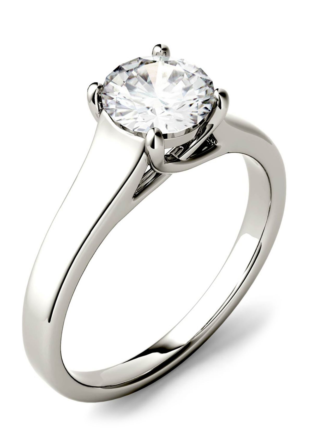 1 ct. t.w. Moissanite Solitaire Ring in 14K White Gold
