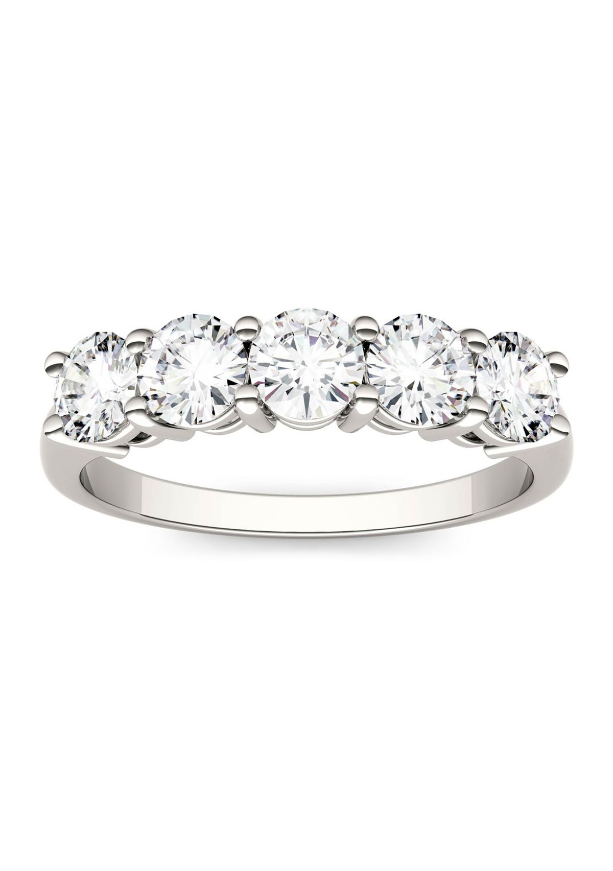1.15 ct. t.w. Moissanite Five Stone Band in 14K White Gold