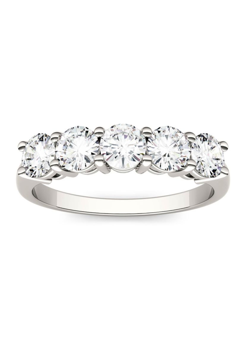1.15 ct. t.w. Moissanite Five Stone Band in 14K White Gold