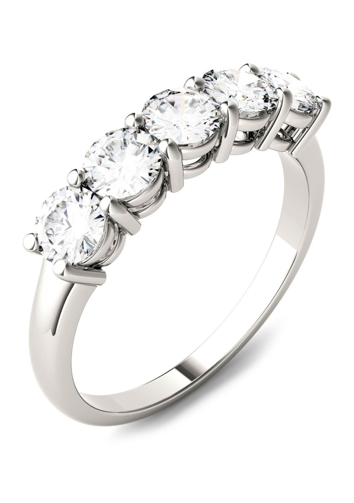 1.15 ct. t.w. Moissanite Five Stone Band in 14K White Gold