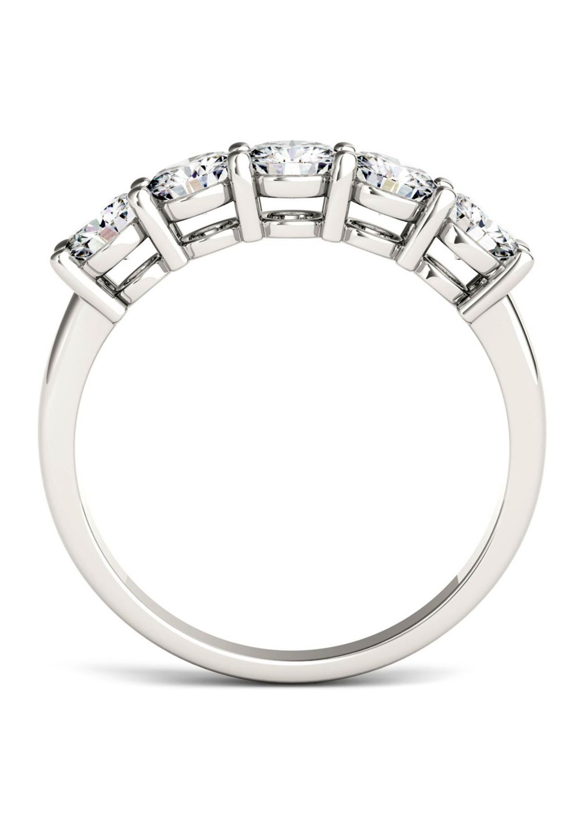 1.15 ct. t.w. Moissanite Five Stone Band in 14K White Gold