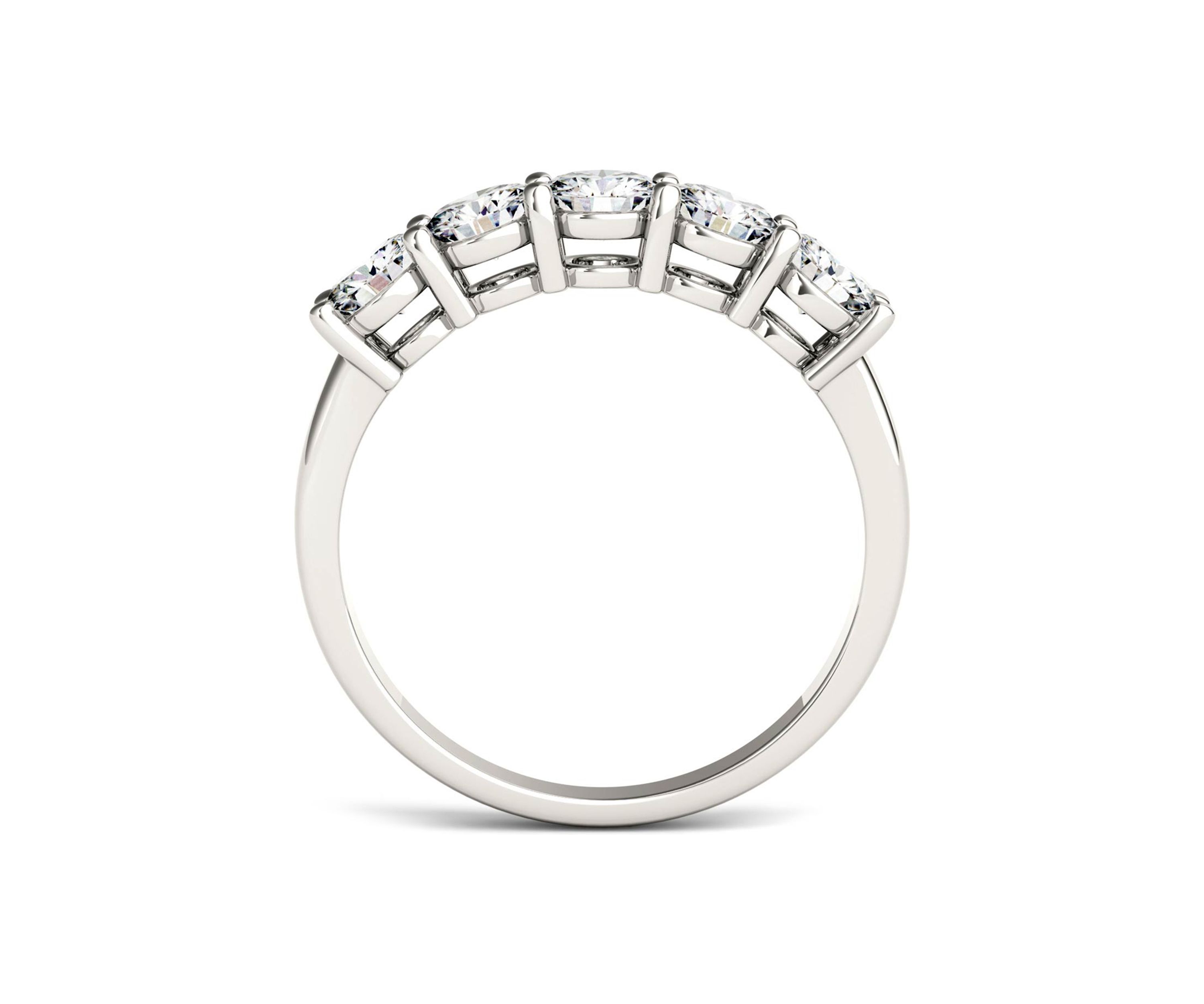 1.15 ct. t.w. Moissanite Five Stone Band in 14K White Gold