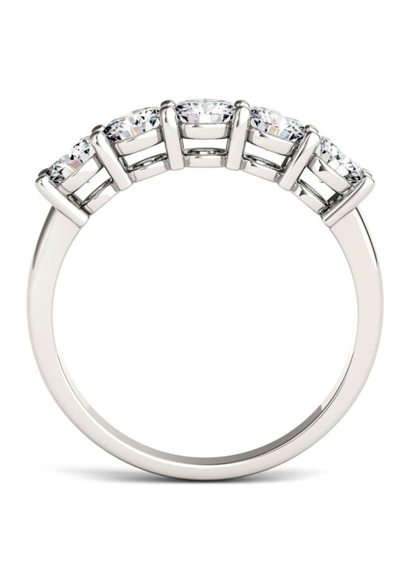 1.15 ct. t.w. Moissanite Five Stone Band in 14K White Gold