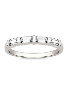 Charles & Colvard 1/2 Ct. T.w. Moissanite Baguette Stackable Band In 14K White Gold, 6 -  0194172259028