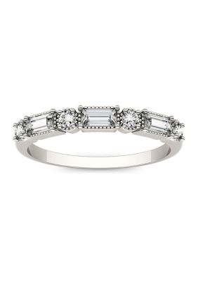 Charles & Colvard 1/2 Ct. T.w. Moissanite Baguette Stackable Band In 14K White Gold, 5 -  0194172258861