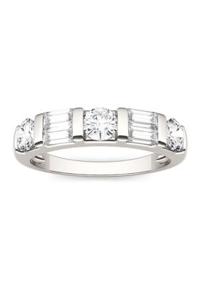 Charles & Colvard 1.15 Ct. T.w. Moissanite Baguette Stackable Band In 14K White Gold