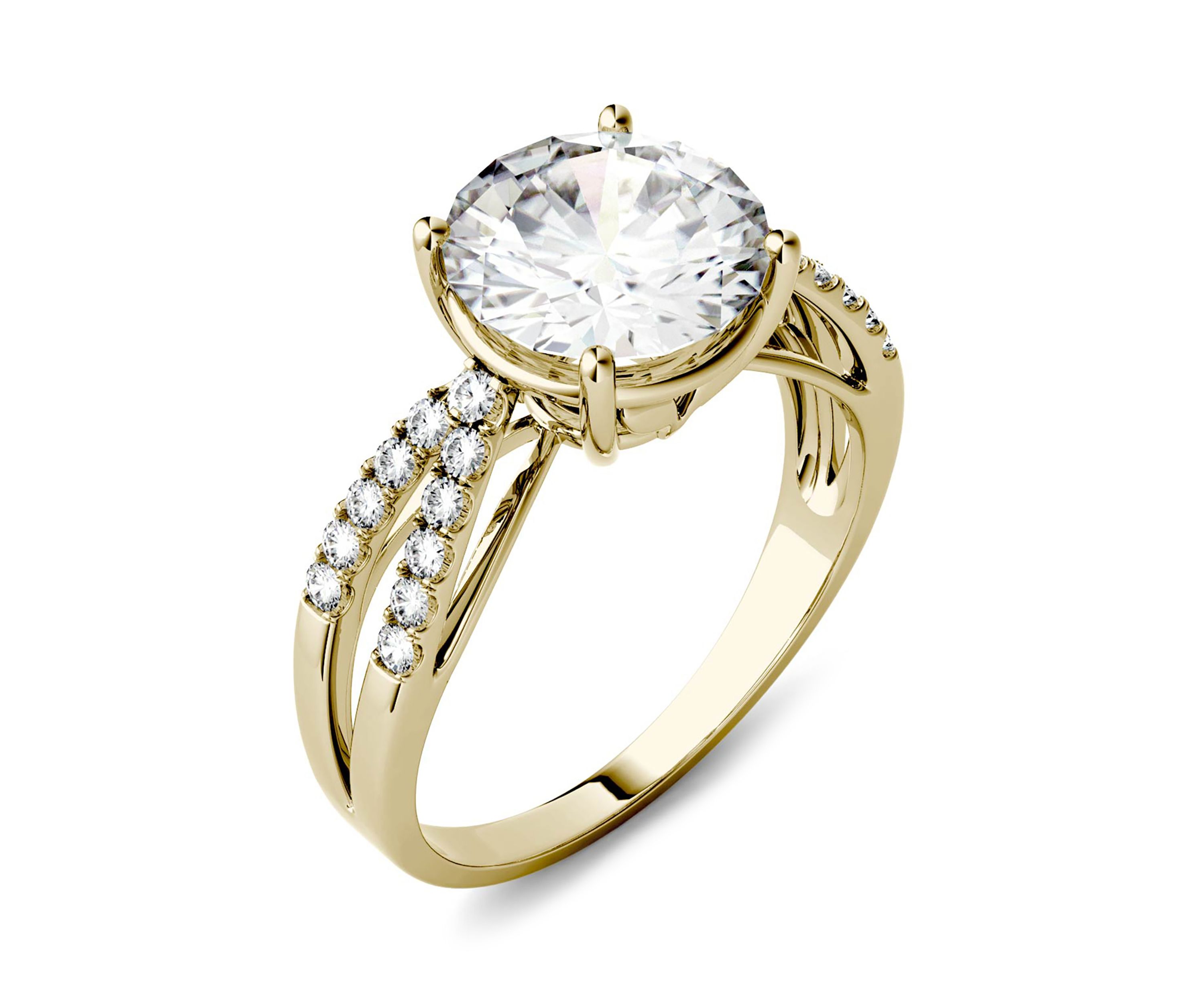 2.92 ct. t.w. Moissanite Engagement Ring in 14K Yellow Gold