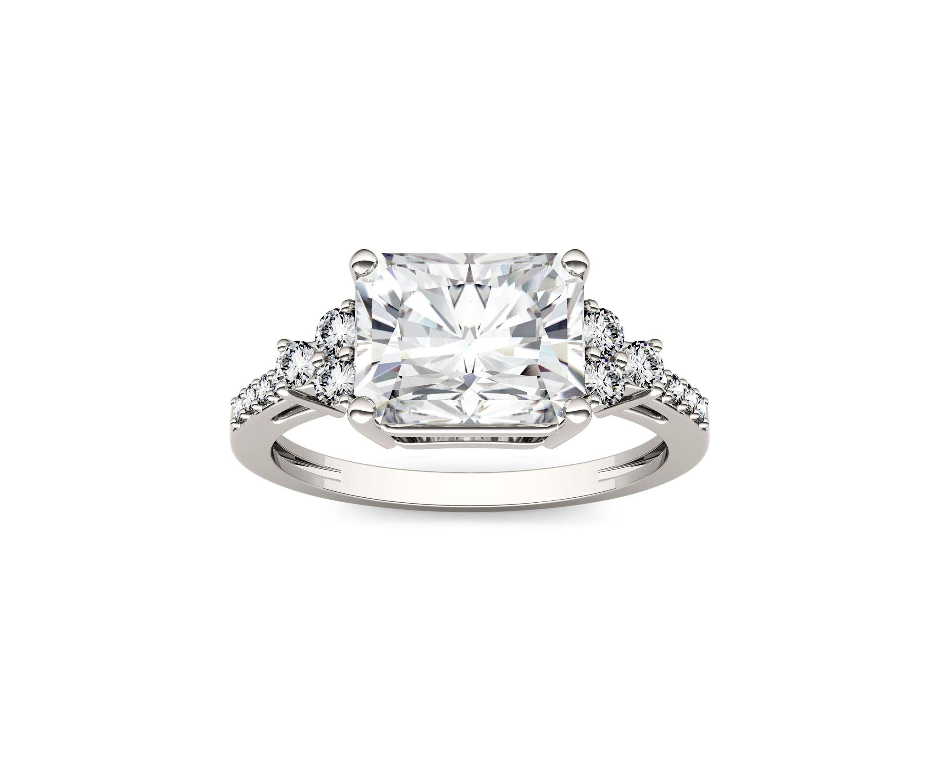 2.9 ct. t.w. Lab Created Moissanite Radiant Engagement Ring in 14K White Gold