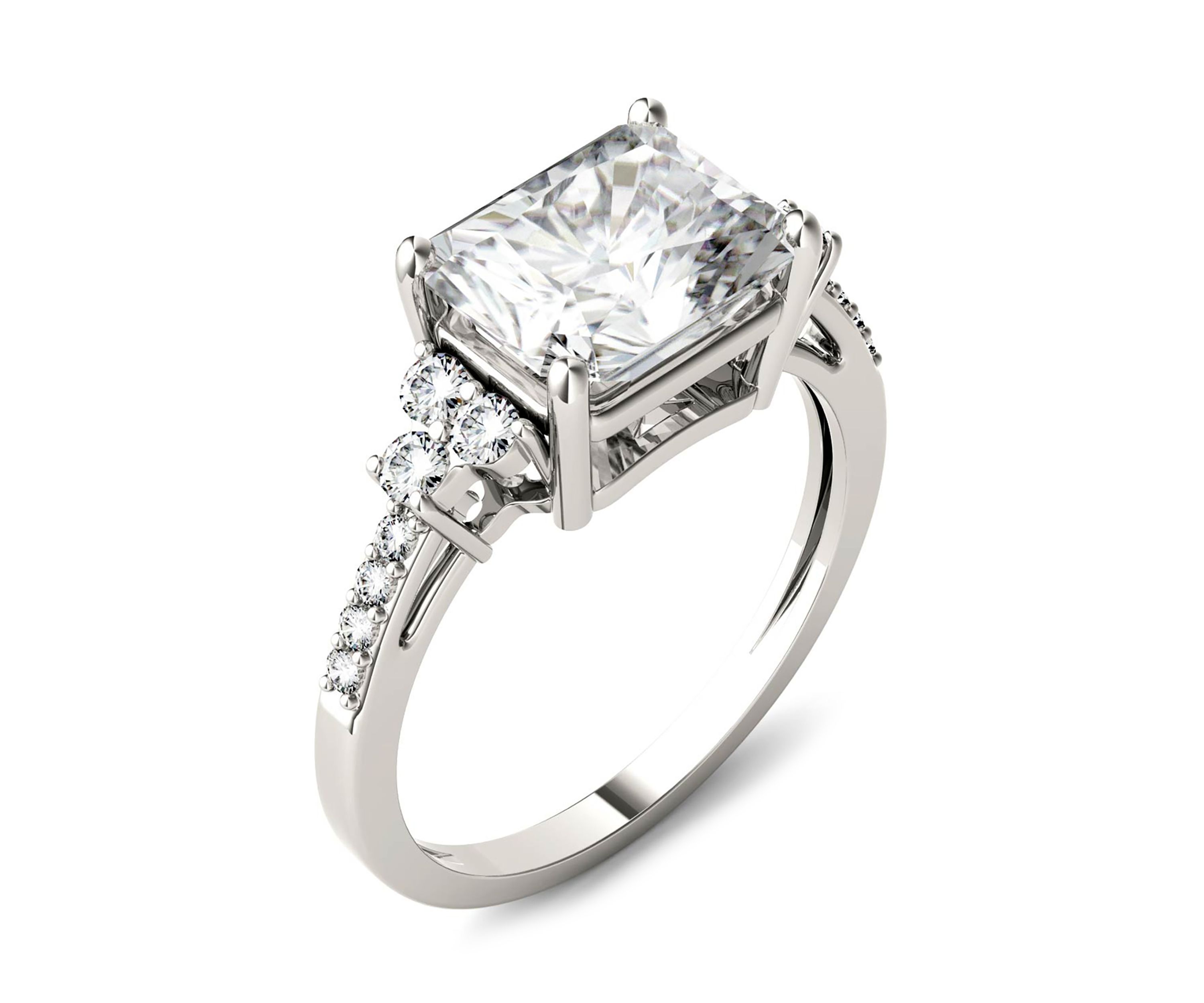 2.9 ct. t.w. Lab Created Moissanite Radiant Engagement Ring in 14K White Gold