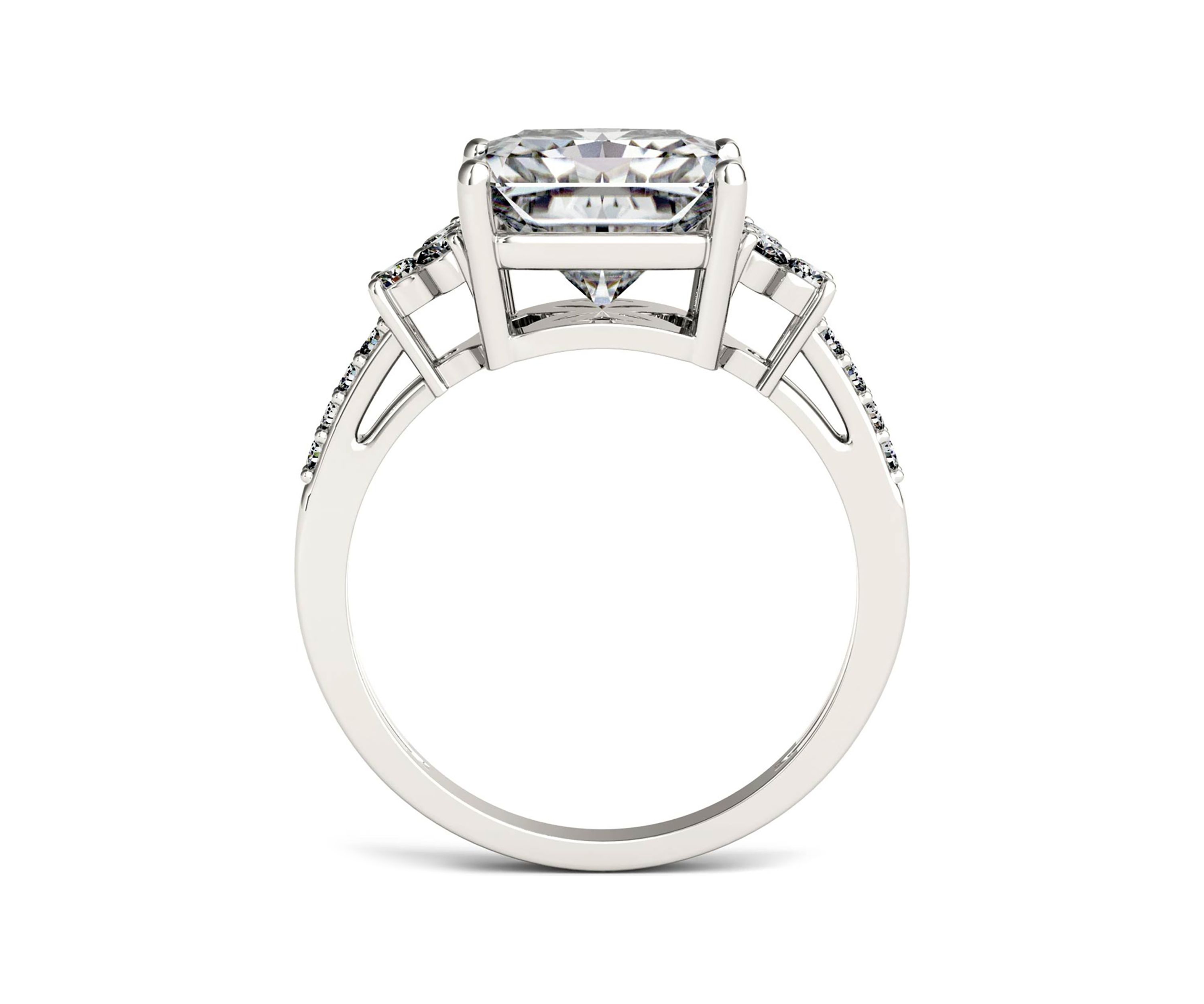 2.9 ct. t.w. Lab Created Moissanite Radiant Engagement Ring in 14K White Gold