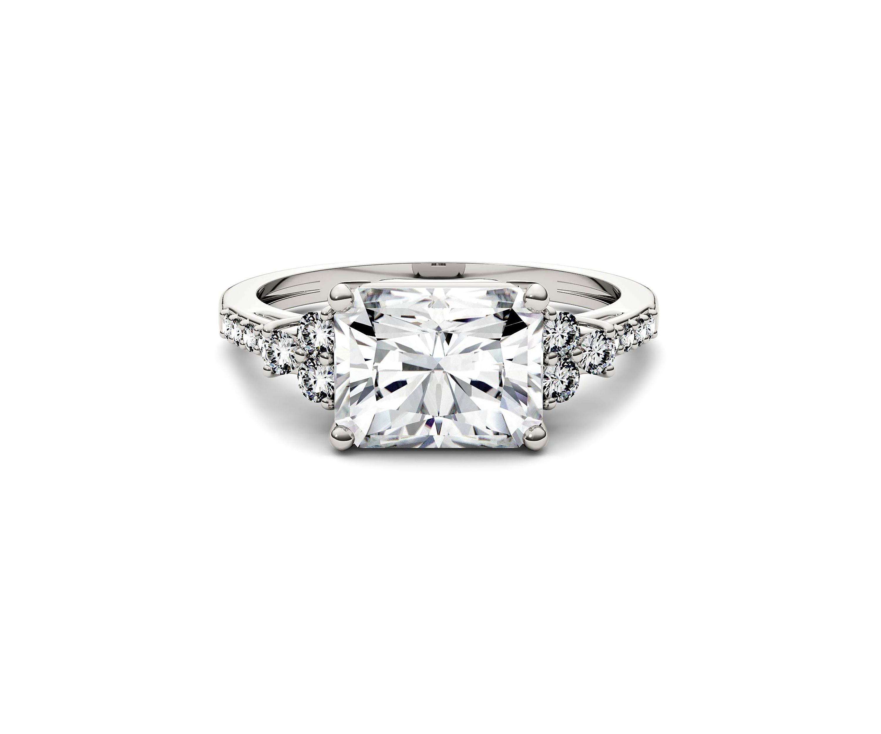 2.9 ct. t.w. Lab Created Moissanite Radiant Engagement Ring in 14K White Gold