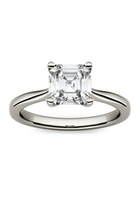 Charles & Colvard 1.3 Ct. T.w. Lab Created Moissanite Asscher Solitaire Ring In 14K White Gold