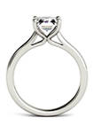 1.3 ct. t.w. Lab Created Moissanite Asscher Solitaire Ring in 14K White Gold