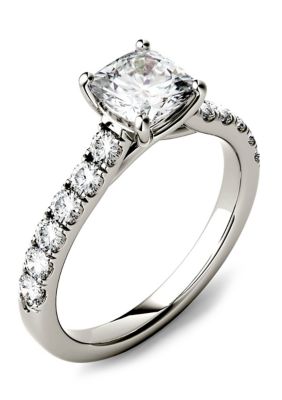 1.46 ct. t.w. Lab Created Moissanite Cushion Engagement Ring 14K White Gold