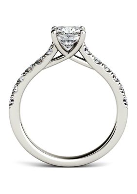 1.46 ct. t.w. Lab Created Moissanite Cushion Engagement Ring 14K White Gold