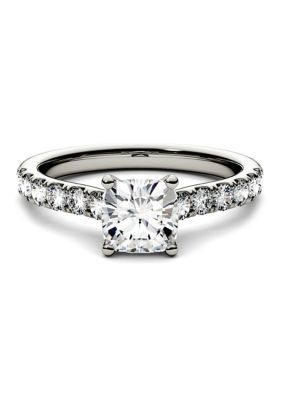 1.46 ct. t.w. Lab Created Moissanite Cushion Engagement Ring 14K White Gold