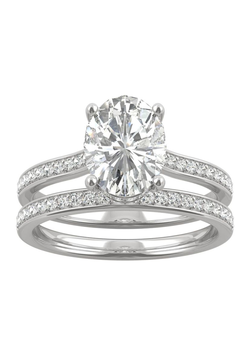 2.55 ct. t.w. Lab Created Moissanite Oval Bridal Set in 14K White Gold