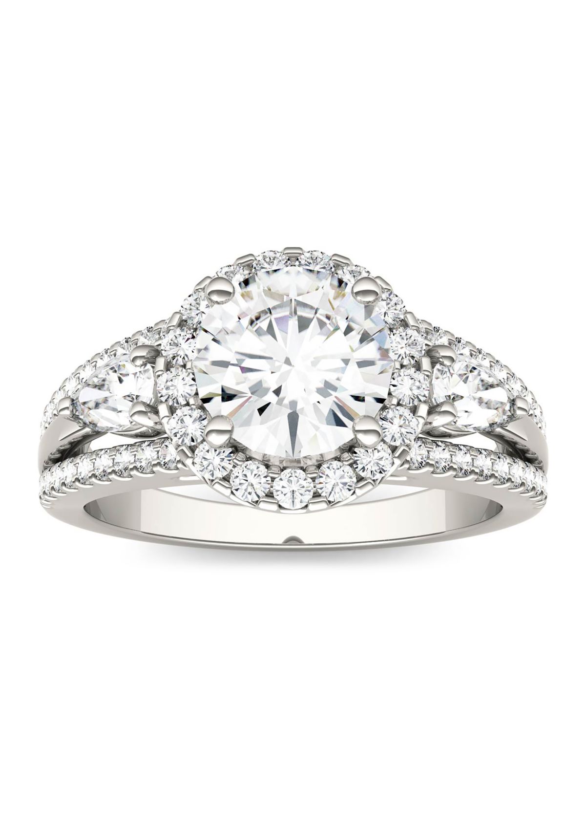 2.5 ct. t.w. Lab Created Moissanite Halo Engagement Ring in 14K White Gold