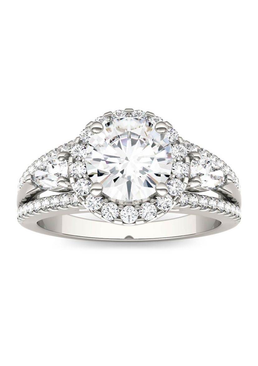 2.5 ct. t.w. Lab Created Moissanite Halo Engagement Ring in 14K White Gold