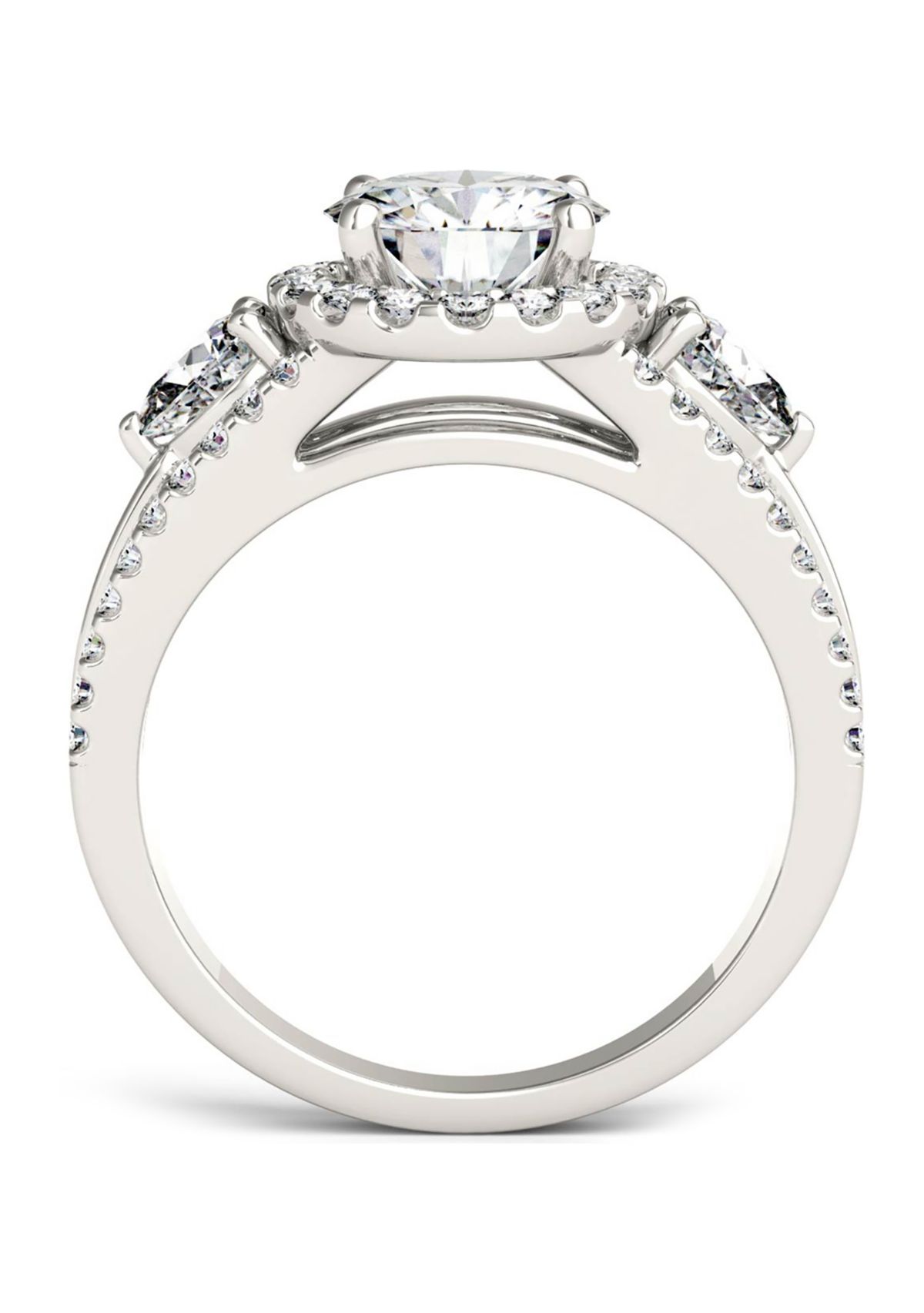 2.5 ct. t.w. Lab Created Moissanite Halo Engagement Ring in 14K White Gold