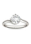 1 ct. t.w. Lab Created Moissanite Bypass Solitaire Ring in 14K White Gold