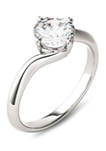 1 ct. t.w. Lab Created Moissanite Bypass Solitaire Ring in 14K White Gold