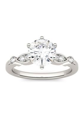 Charles & Colvard 1.59 Ct. T.w. Lab Created Moissanite Engagement Ring In 14K White Gold